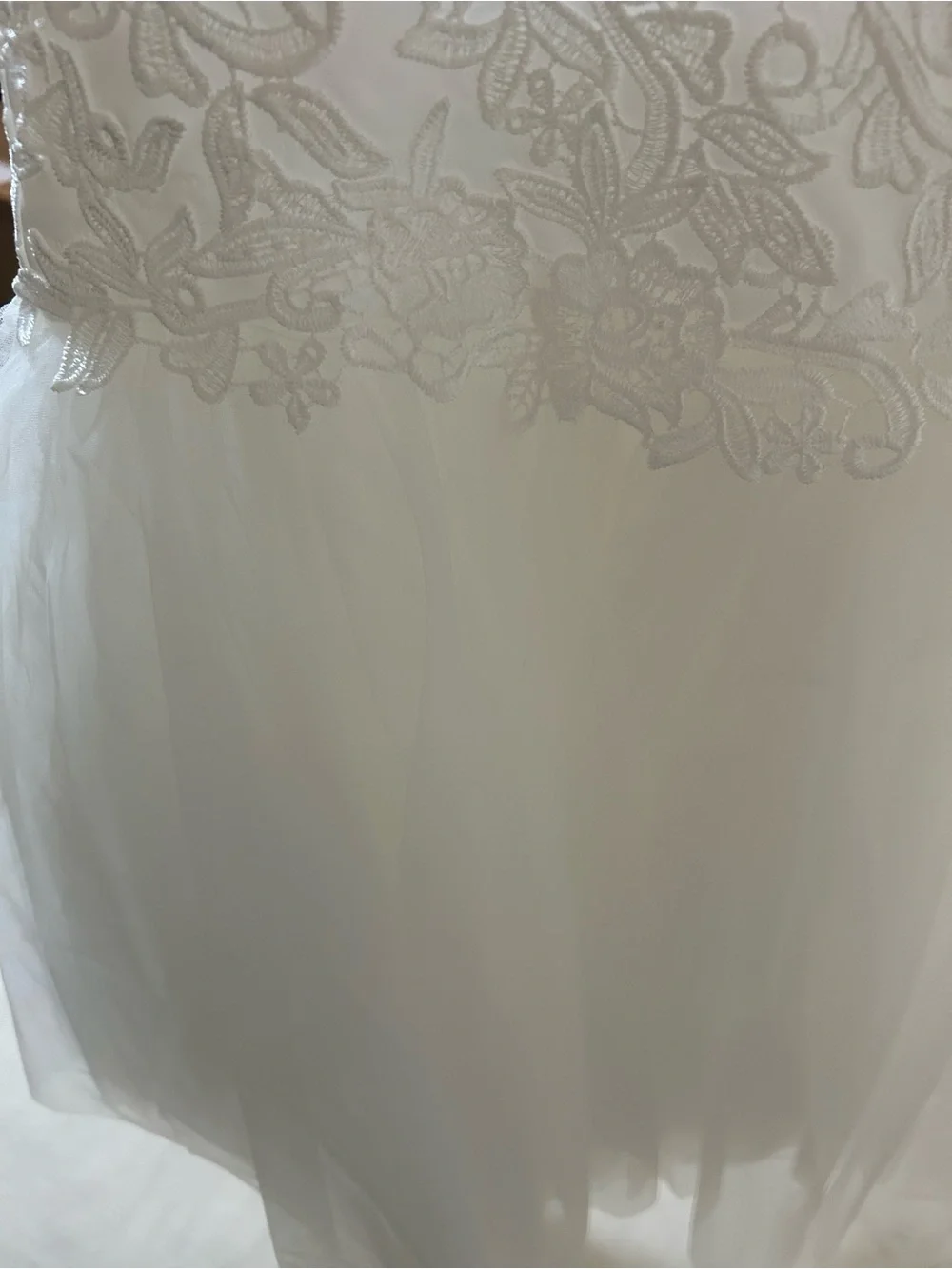 Azazie Ellison NWT Diamond White Lace Tulle Flower Girl Dress Size 4